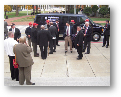 Description: Ripley's Raiders arrive at Naval Academy Chapel